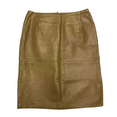 Spiegel Mujer Falda Cuero Recto Forrado Dorado Metalizado Talla 4 Foto 1 de 4