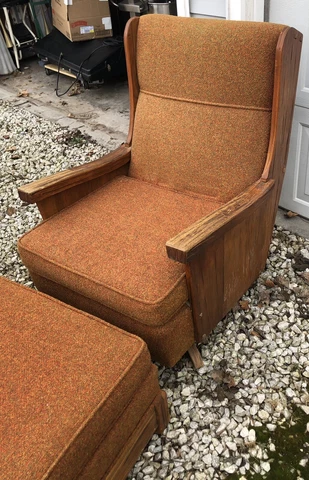 Brandt Ranch Oak Upholstered/Cushioned Platform Swivel Rocking Chair & Ottoman Cover