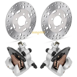Front Brake Calipers W/Pads & Disc Rotors for Yamaha Big Bear 350 400 YFM350/400 - Picture 1 of 10