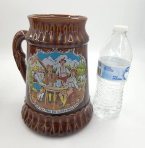 HUGE McCoy Pottery BEER MUG Stein German Scene Art Pottery Rare 8 3/4" Tall - Picture 1 of 5