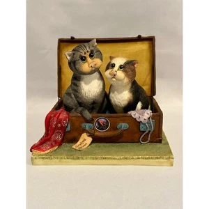 Comic & Curious Cats Runaway Romance A3085 Linda J Smith 2003 Border Fine Arts - Picture 1 of 10