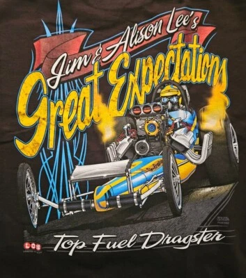 Camiseta Great Expectations Top Fuel Dragster (158) Negra Para Hombre 100% Algodón NHRA Foto 1 de 3