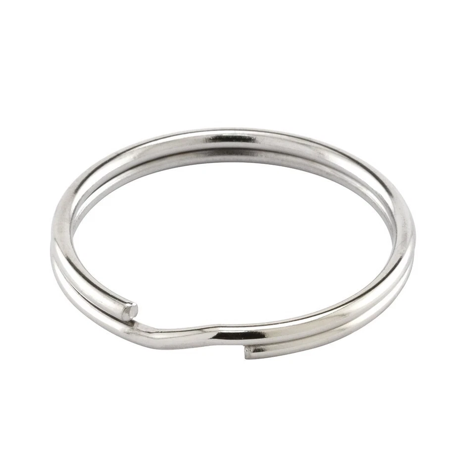 MP66760 Split Key Ring 1 In. Diameter Tempered Steel Nickel-Plated 10 Pack - Image 1 of 1