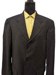 Chaqueta Blazer Kenzo Homme Azul Marino a Rayas UE Talla 52 3 Botones - Imagen 1 de 11
