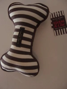 Henri Bendel Squeak & Chic Dog Chew Toy (Brown and White) Stripes - Brand New!!! - Picture 1 of 8