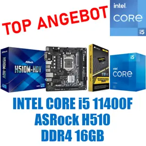 TOP ANGEBOT ● Intel Core i5 11400F ● ASRock Mainboard ● 16GB RAM ● PC Bundle Kit