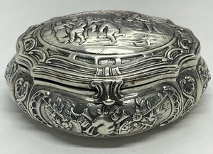 "Caja de joyería antigua de plata esterlina repousse 97 g 3,5/8""" - Imagen 1 de 12