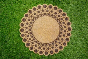 Set of 2 Golden Decorative Table Mats – Handcrafted Placemats, Mother’s Day Gift - Picture 1 of 6
