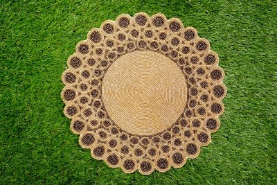 Juego de 2 Manteles Decorativos Dorados - Manteles Artesanales, Regalo Día de la Madre’s Foto 1 de 4