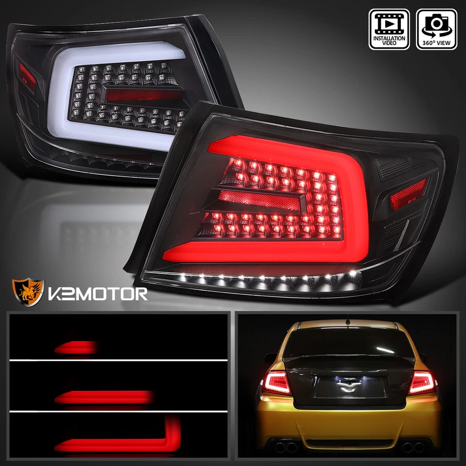 For Black 2008-2014 Subaru Impreza WRX STI LED Sequential Bar Tail Lights Lamps - Image 1 of 4