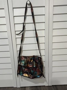 AIMEE KESTENBERG Crossbody Bag Metallic Sheen Tie Dye Leather Gun Metal Hardware - Bild 1 von 18