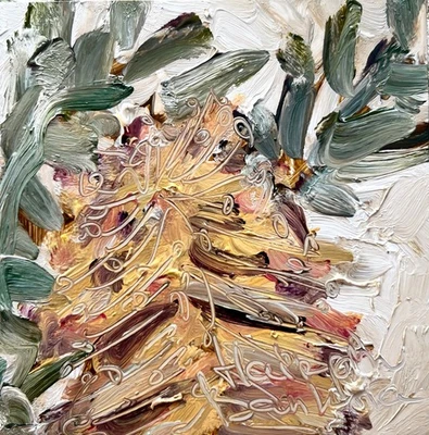 Horquilla Banksia pintura al óleo flores y plantas nativas australianas arte botánico Foto 1 de 2