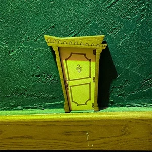 Wooden Miniature Fairy Elfs Door Geometric Design DIY Painting Vintage Decor-! - Picture 1 of 16
