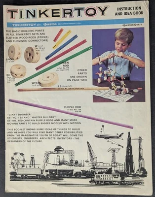 ***VINTAGE 1972 TINKERTOY INSTRUCTION AND IDEA BOOK*** - Image 1 of 4
