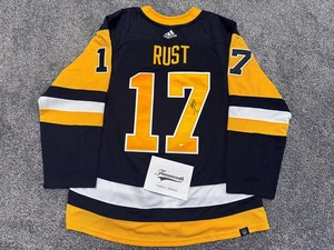 BRYAN RUST Pittsburgh Penguins SIGNED Autographed Home JERSEY Frameworth COA 54 - Picture 1 of 4
