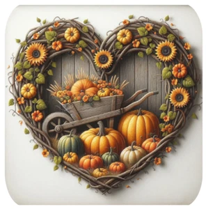 HOLZ HERZ KÜRBIS HERBST HERBST THEMA MOUSEPAD MAUSPAD DICK 9" X 7" - Bild 1 von 8