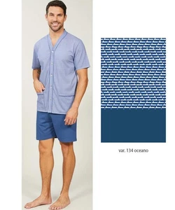 Pigiama uomo aperto a manica corta in cotone Bip Bip 3731 - Picture 1 of 1