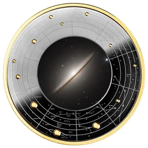 GALAXIES SOMBRERO GALAXY 2024 500 CFA Francs Silver Black Proof Coin Cameroon - Picture 1 of 3