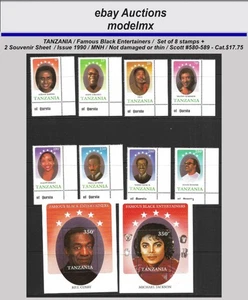 Tanzania, 1990, Sc.580-589, Famous Black Entertainers, MNH, Cat.$17.75 - Picture 1 of 1