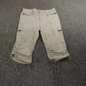 VTG Faded Glory Shorts Womens 20W Beige Cargo Paratrooper Military Army Hike Y2K - Picture 1 of 11