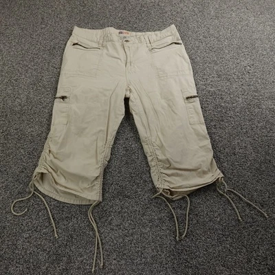 VTG Faded Glory Shorts Womens 20W Beige Cargo Paratrooper Military Army Hike Y2K - Image 1 of 4