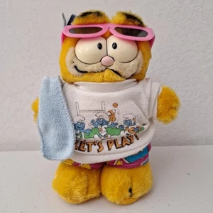 RAR Vintage DAKIN 1981 Garfield Katze SCHLUMPF SHIRT Hawaii Urlaub Plüschtier Stofftier - Bild 1 von 7