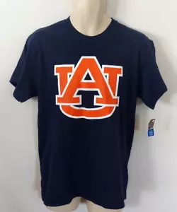 Auburn Tigers T Shirt Size Medium 100 Blue Cotton Tee Classic AU Logo New - Picture 1 of 4