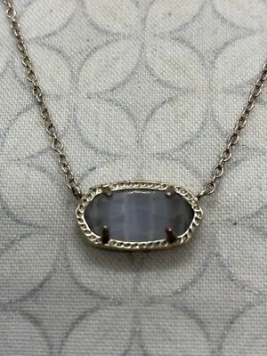 Collar Kendra Scott Elisa tono dorado pizarra ojo de gato BIEN USADO (W) Foto 1 de 4