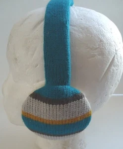 Fownes Quality Wool Stripes and Ivory Fur Earmuffs,Style 3444 - Picture 1 of 3