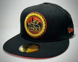 59Fifty Size 8 Fitted Hat MLB Chicago White Sox Trick Or Treat 75 Years Noir/Ora - Picture 1 of 15