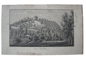 Stammbuchblatt Wartburg Eisenach Thüringen Kupferstich Wiederhold 1820 - Bild 1 von 5