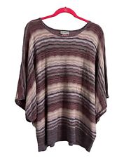 Catherines Women Sweater Size 1X Open Weave Dolman Sleeve Purple Pink Ombre 384