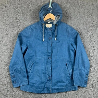 SEASALT Jacket Womens UK 12 Navy Waterproof Rain Coat Linen Tin Cloth Hooded - Image 1 of 4