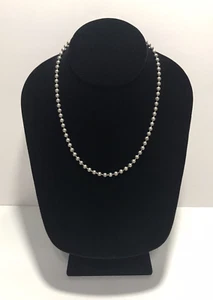 Sterling Silver 925 ITALY 4mm Ball Bead Chain 16.5" Necklace - Picture 1 of 11