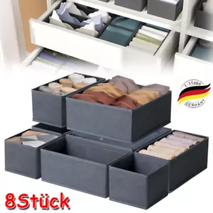 Schubladen Organizer 8er Set Kleiderschrank Organisationsboxen Stoff Trennboxen - Bild 1 von 19