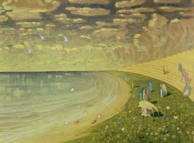 Impresión artística Ángeles en el paraíso Čiurlionis 1909 visión simbolista de paz y luz Foto 1 de 2
