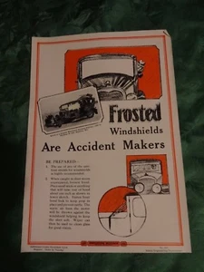 Affiche prévention des accidents années 30/40 : Frosted windshields (automobile) - Imagen 1 de 1