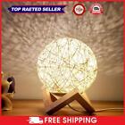 hot Nordic Rattan Ball Night Light Table Lamp Romantic Bedroom Home Decor (Warm)
