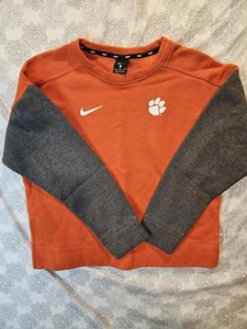 Nike Clemson Tigers Crewneck Sweatshirt Pullover Orange Gray Medium - Picture 1 of 7
