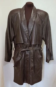 G-III Vintage braun Leder Gürtel Trenchcoat herausnehmbares Futter Damen Med. USA - Bild 1 von 12