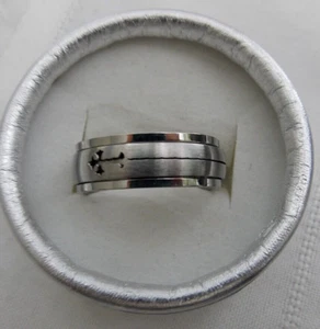 Men's Stainless Steel Cut Out Cross Spinner Fidget Worry Ring Size 12 #ST254 - Picture 1 of 6