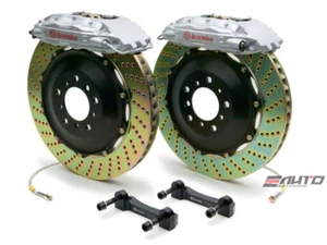 Brembo Rear GT BBK Brake 4pot Caliper Silver 345x28 Drill Disc for G35 G37 370Z - Picture 1 of 1