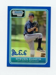 2007 BOWMAN CHROME ROOKIE RC AUTOGRAFO RIFRATTORE BLU 99/150 STEVEN EVARTS 64924 - Foto 1 di 1