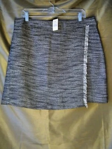 NWT Ann Taylor Loft women's black/white tweed lined skirt size 14 - Picture 1 of 6