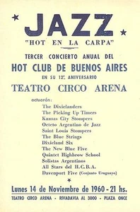 PROGRAMA JAZZ. "Hot en la Carpa" Bs As. Big Bands O.B.O Argentina. 1960 - Imagen 1 de 1