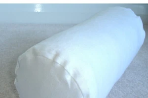 Half Moon Bolster COVER ONLY White Linen 16x8x4" Back Knee Support - Picture 1 of 6