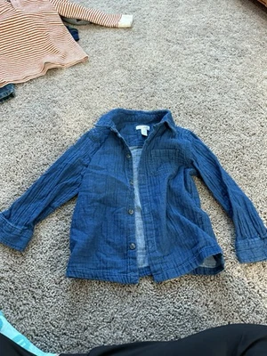 Denim Linen Boys 4t Cat and Jack Long Sleeve Shirt - Image 1 of 2