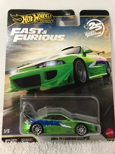 Hot Wheels Premium~Fast & Furious~25 Years~1995 Mitsubishi Eclipse~1/5 Chase - Picture 1 of 2