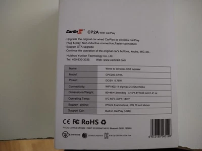 CarlinKit 4.0 Attivatore Wireless CarPlay Android Auto Plug and Play WIFI - Immagine 1 di 2