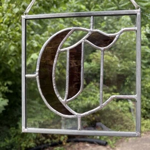 Vintage Buntglas hängender Sonnenfänger Buchstabe C - Bild 1 von 5